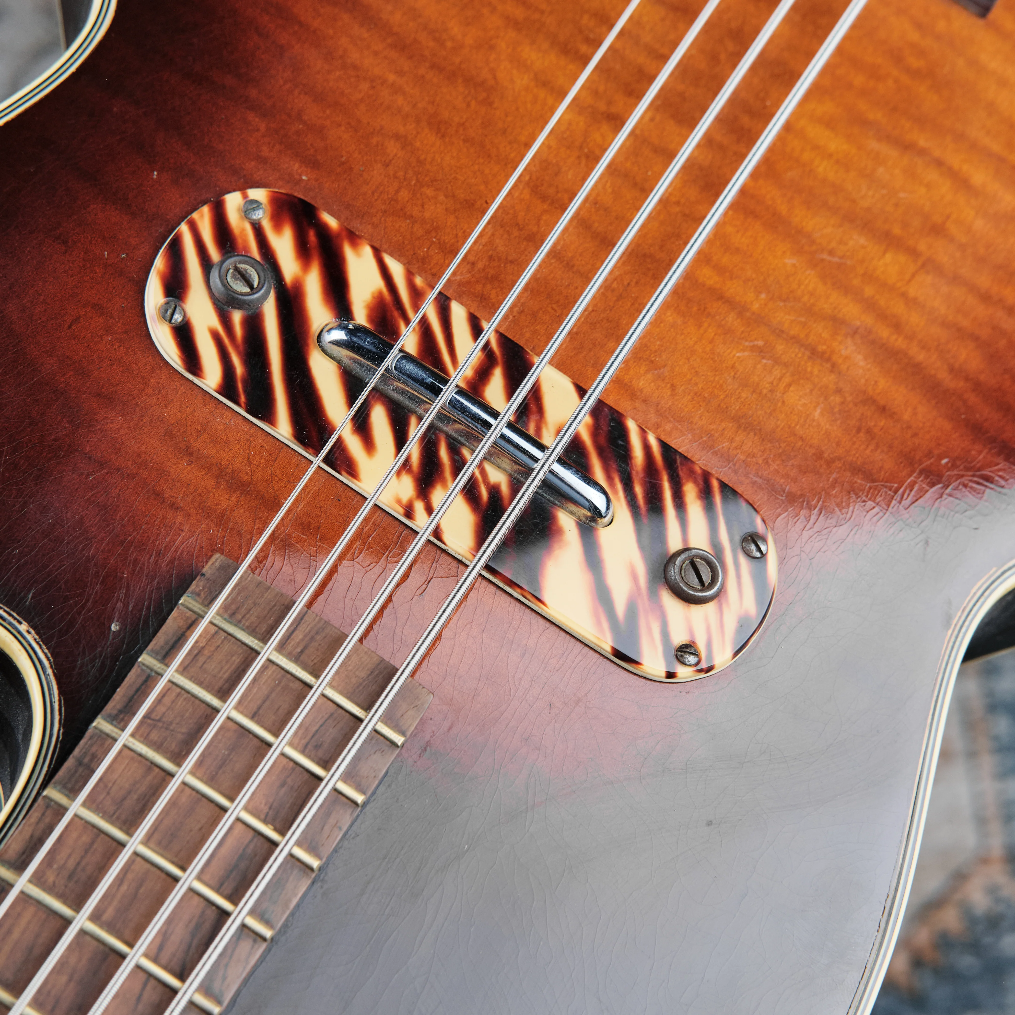 1950s Kay Pro Bass Sunburst - Image 6