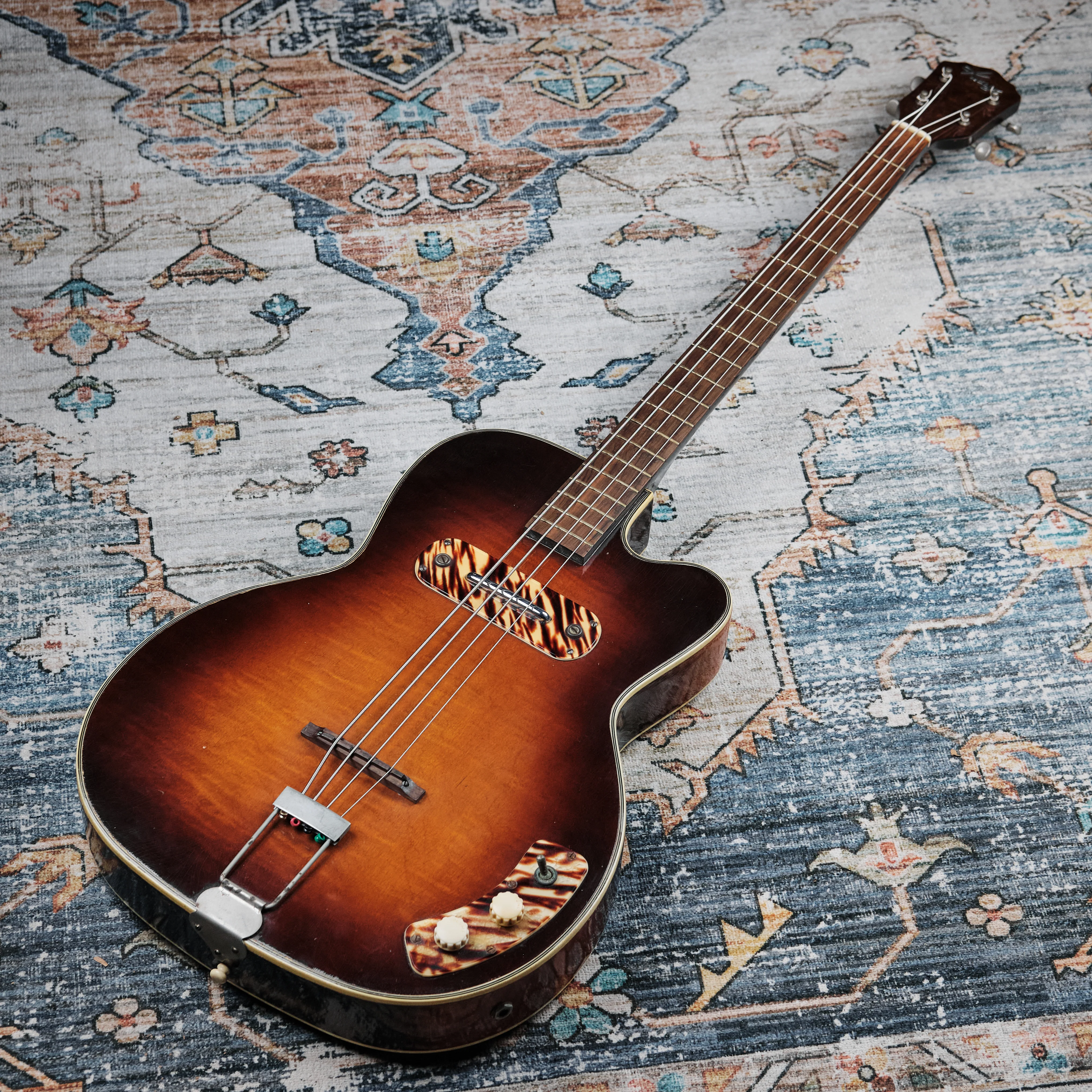 1950s Kay Pro Bass Sunburst - Image 8