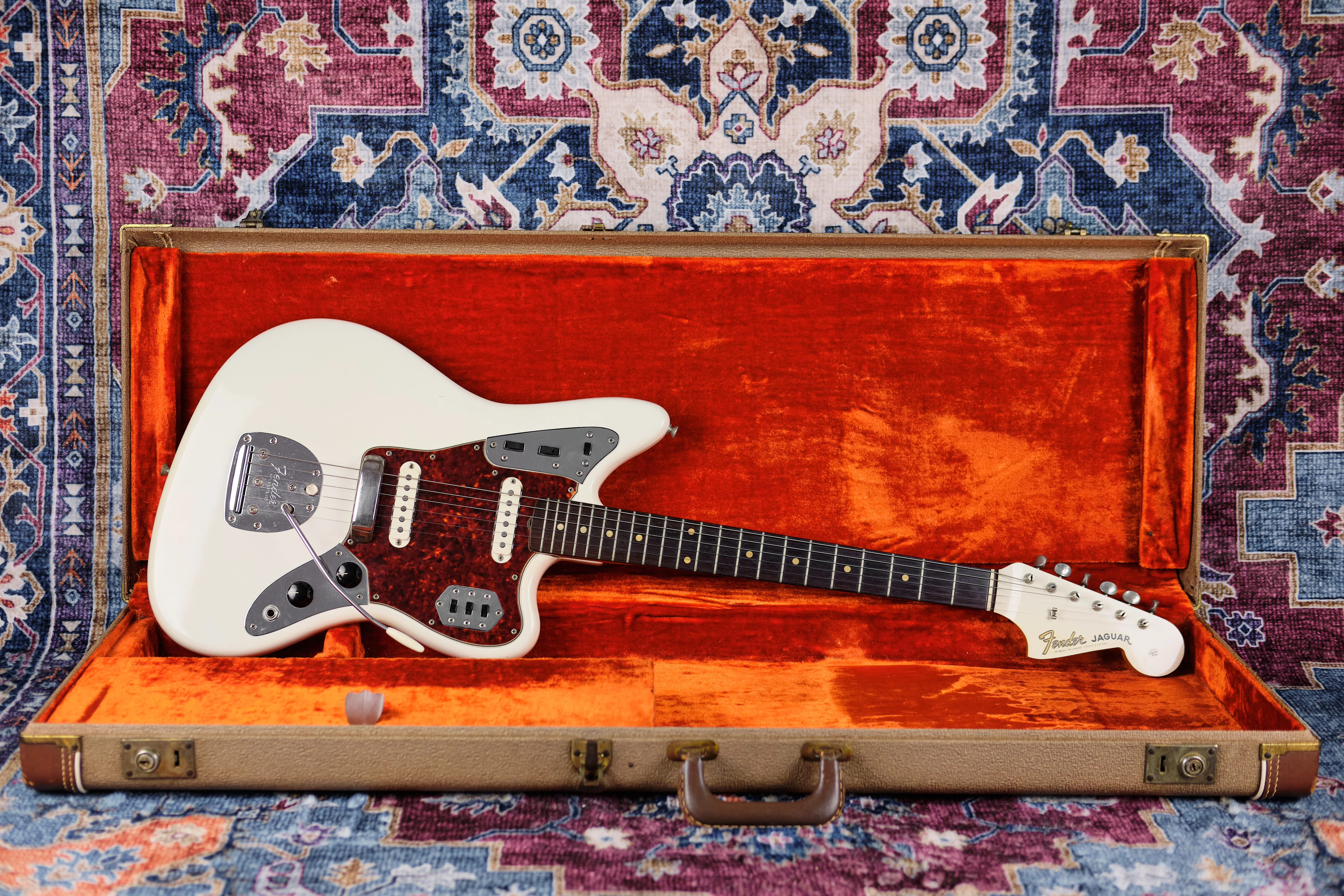 1963 Fender Jaguar Olympic White Matching Headstock - Image 3