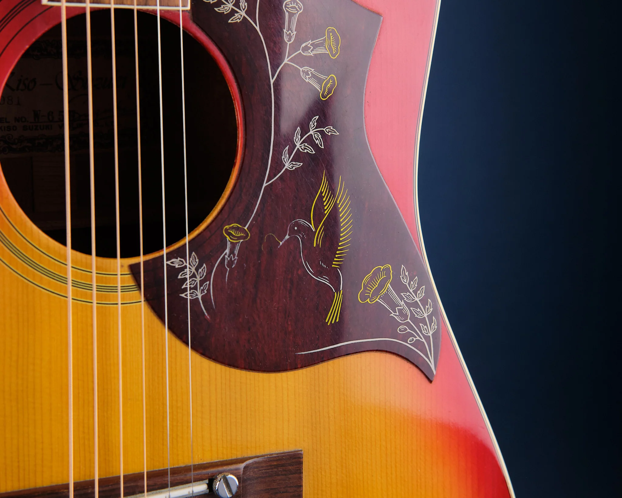 1970s Kiso Suzuki W-65H Dreadnought Sunburst - Image 8