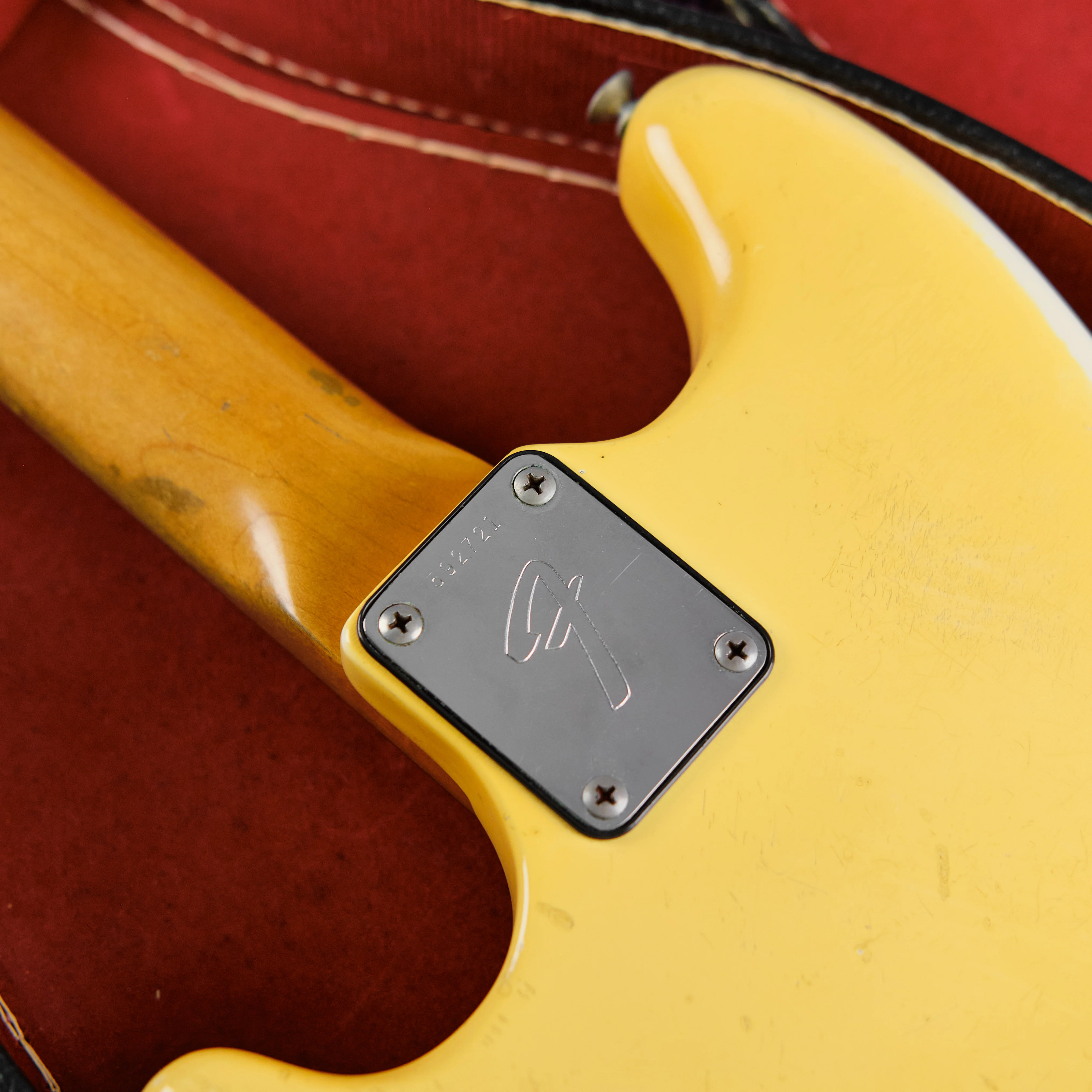 1975 Fender Musicmaster Bass Aged Olympic White - Image 12