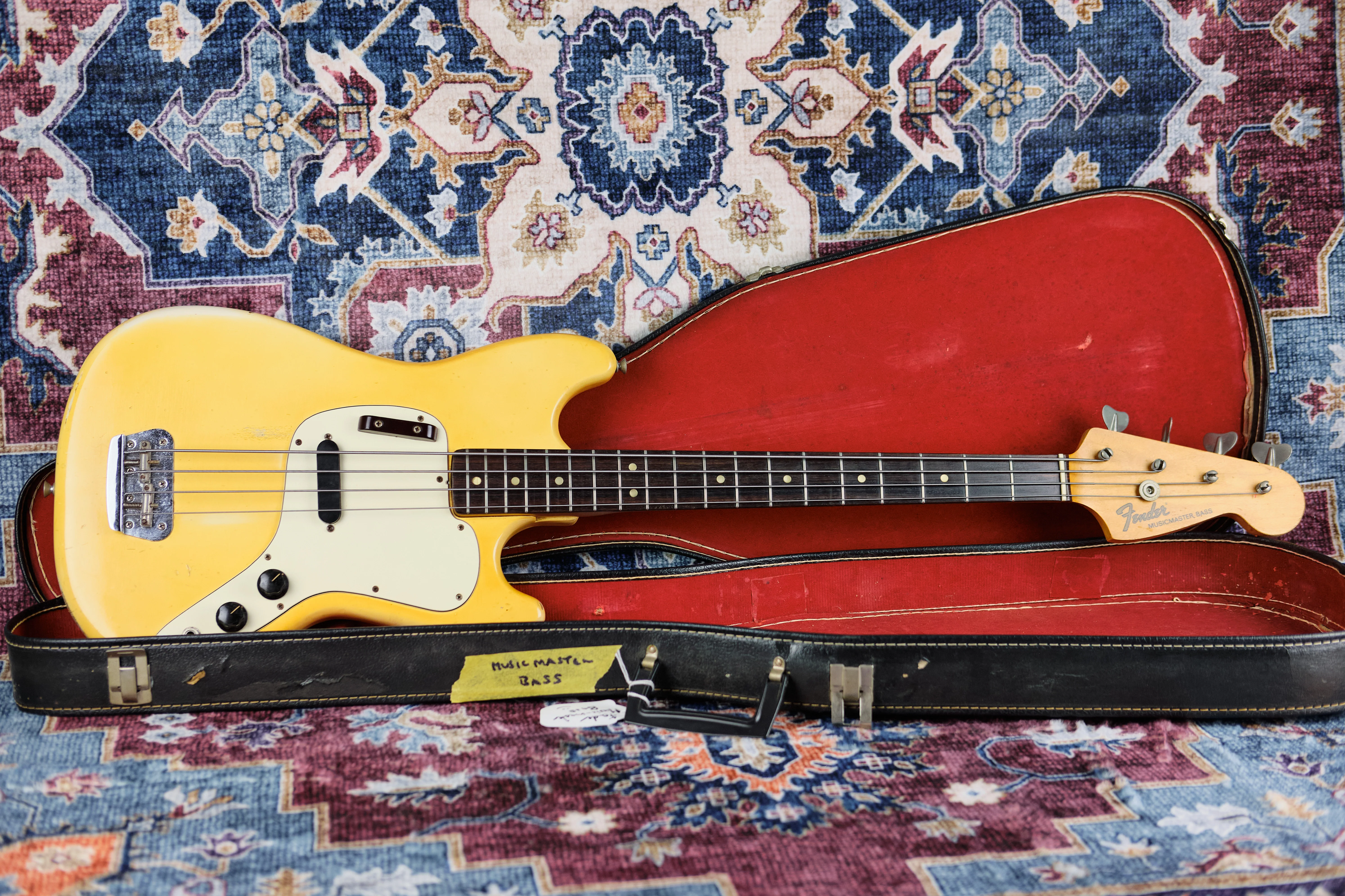 1975 Fender Musicmaster Bass Aged Olympic White - Image 4