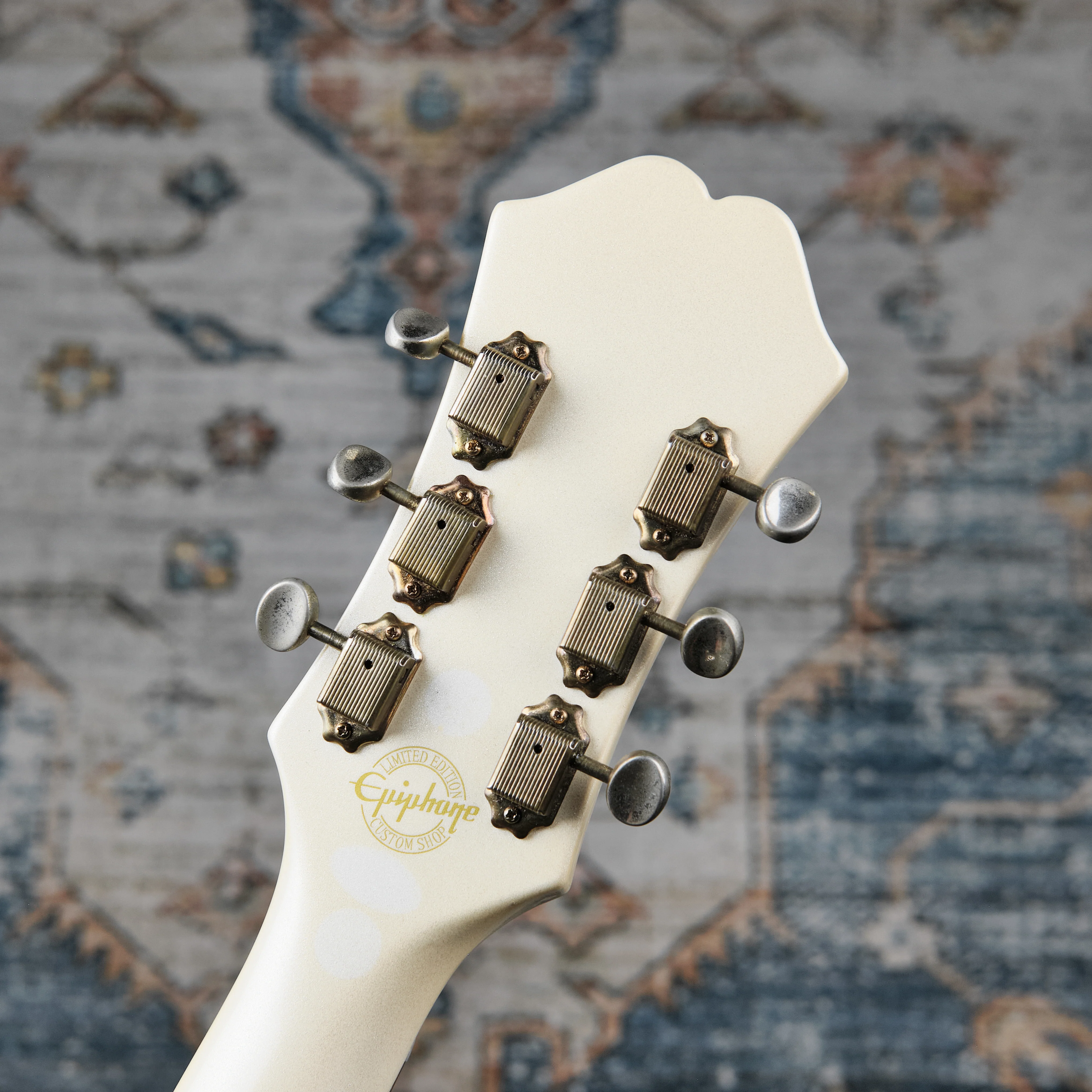 2011 Epiphone Riviera P93 Ltd Ed Custom Shop White (Second-Hand) - Image 4