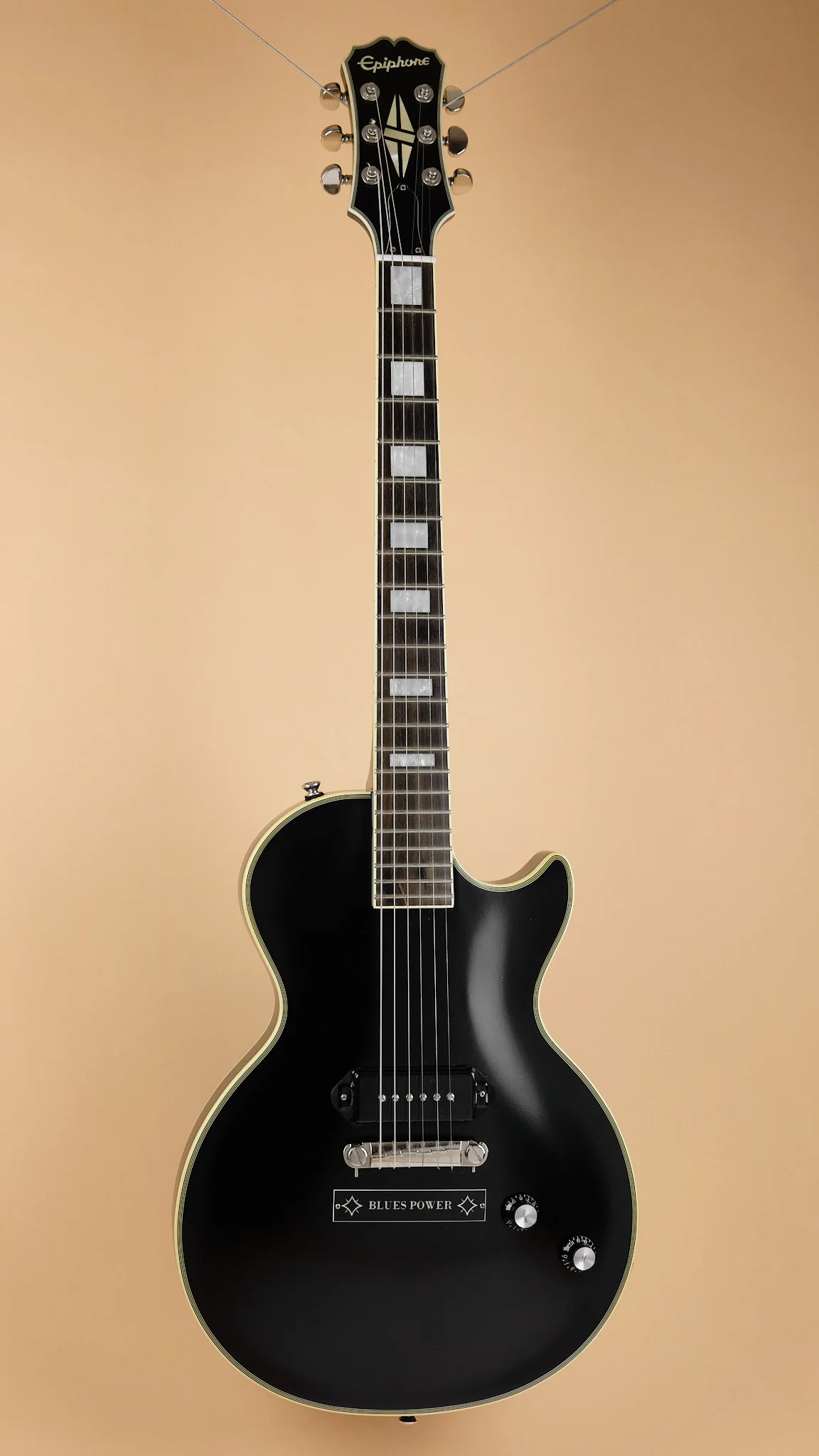 2019 Epiphone Jared James Nichols “Old Glory” Les Paul Custom Black Aged Gloss - Image 4