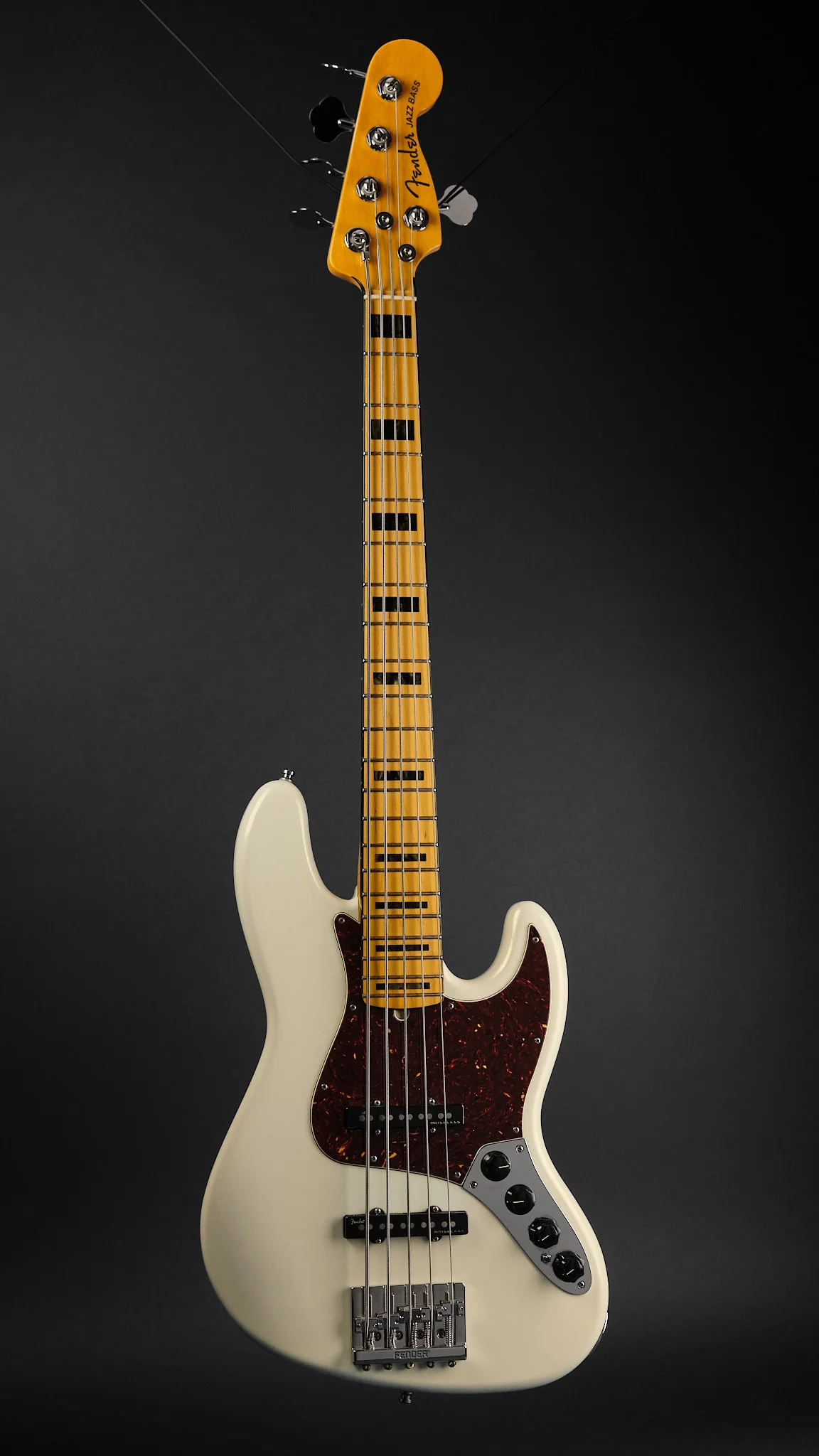 2020 Fender American Ultra Jazz Bass V Arctic Pearl - Image 4