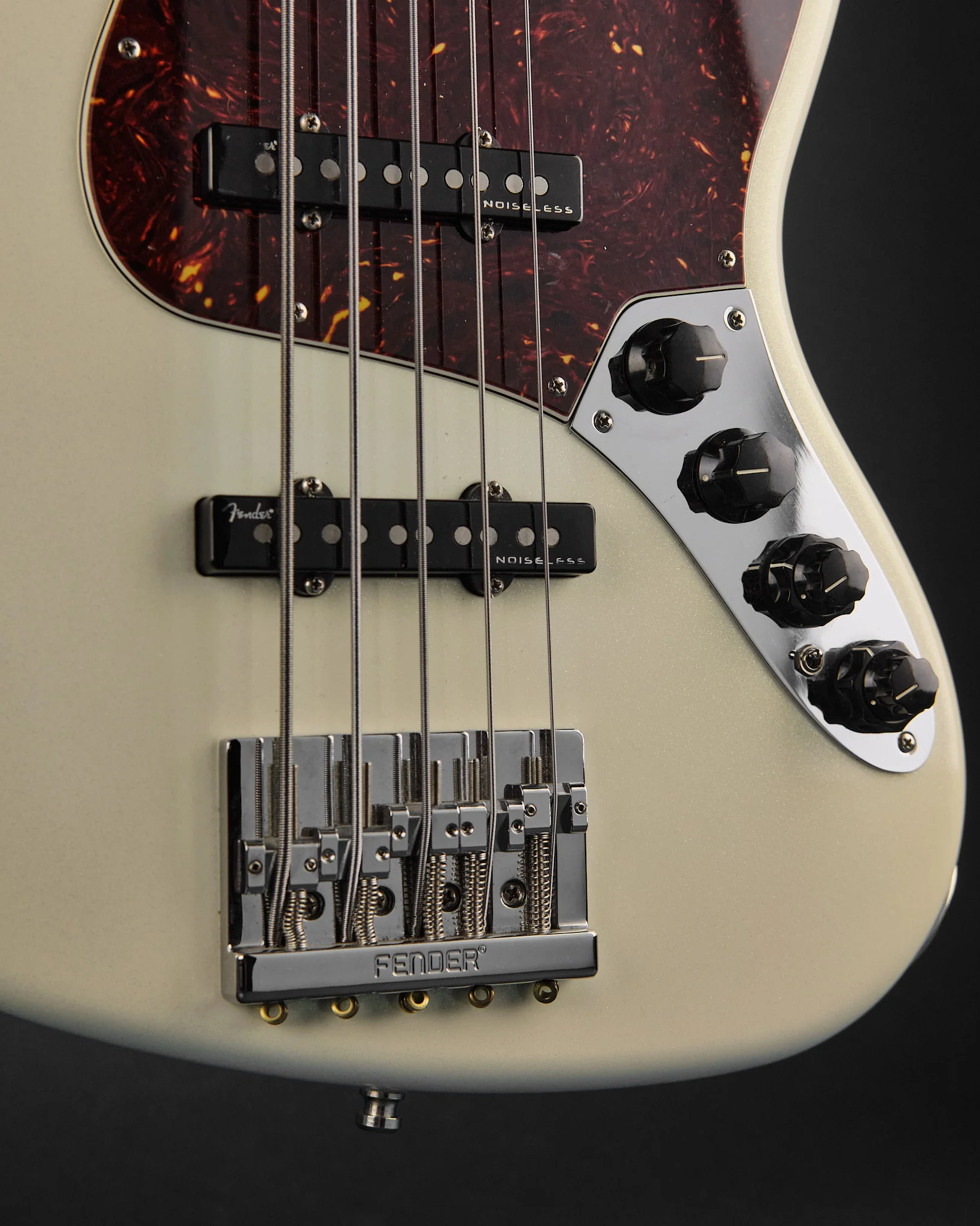 2020 Fender American Ultra Jazz Bass V Arctic Pearl - Image 9