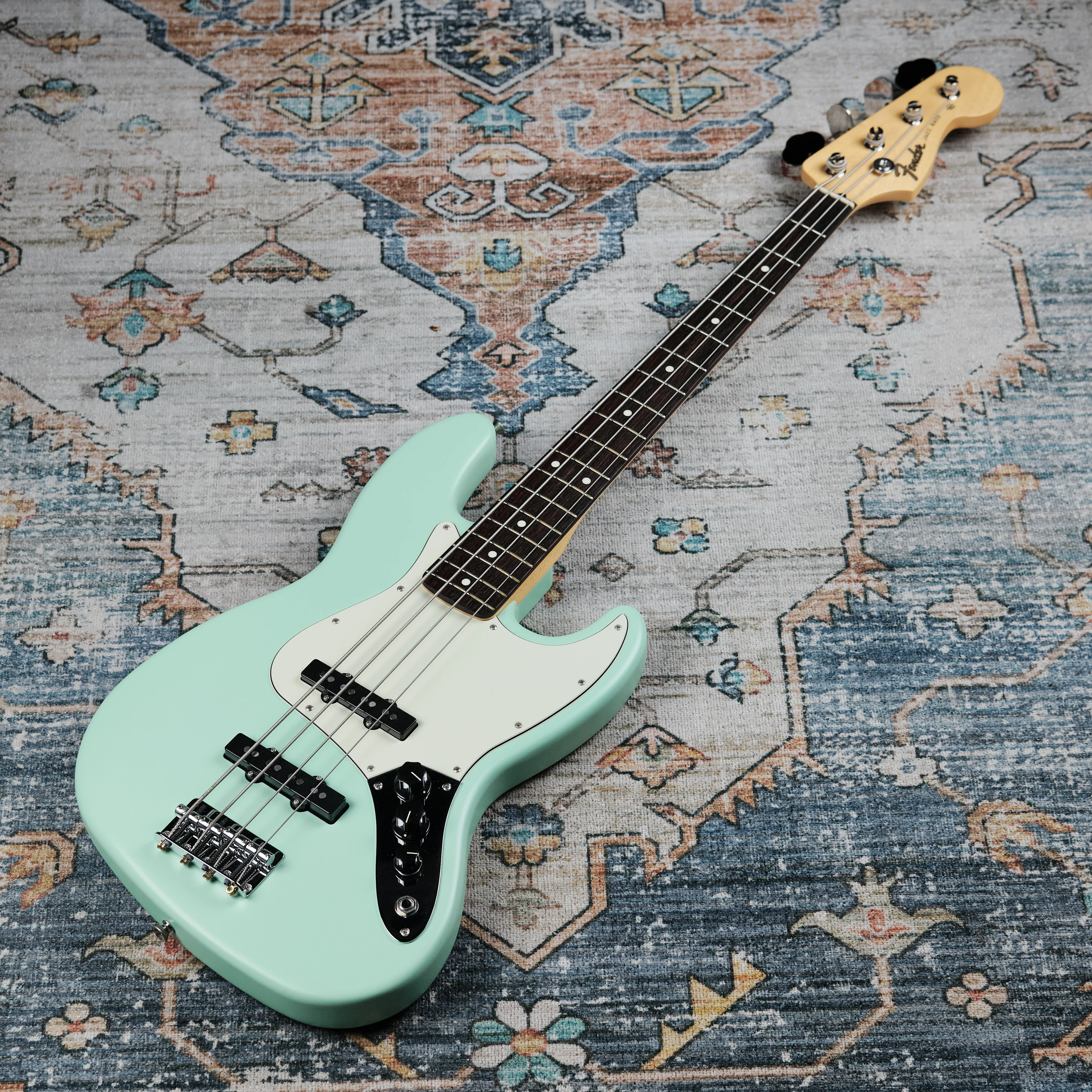 2022 Fender Made in Japan Junior Collection Jazz Bass Satin Surf Green - Image 5