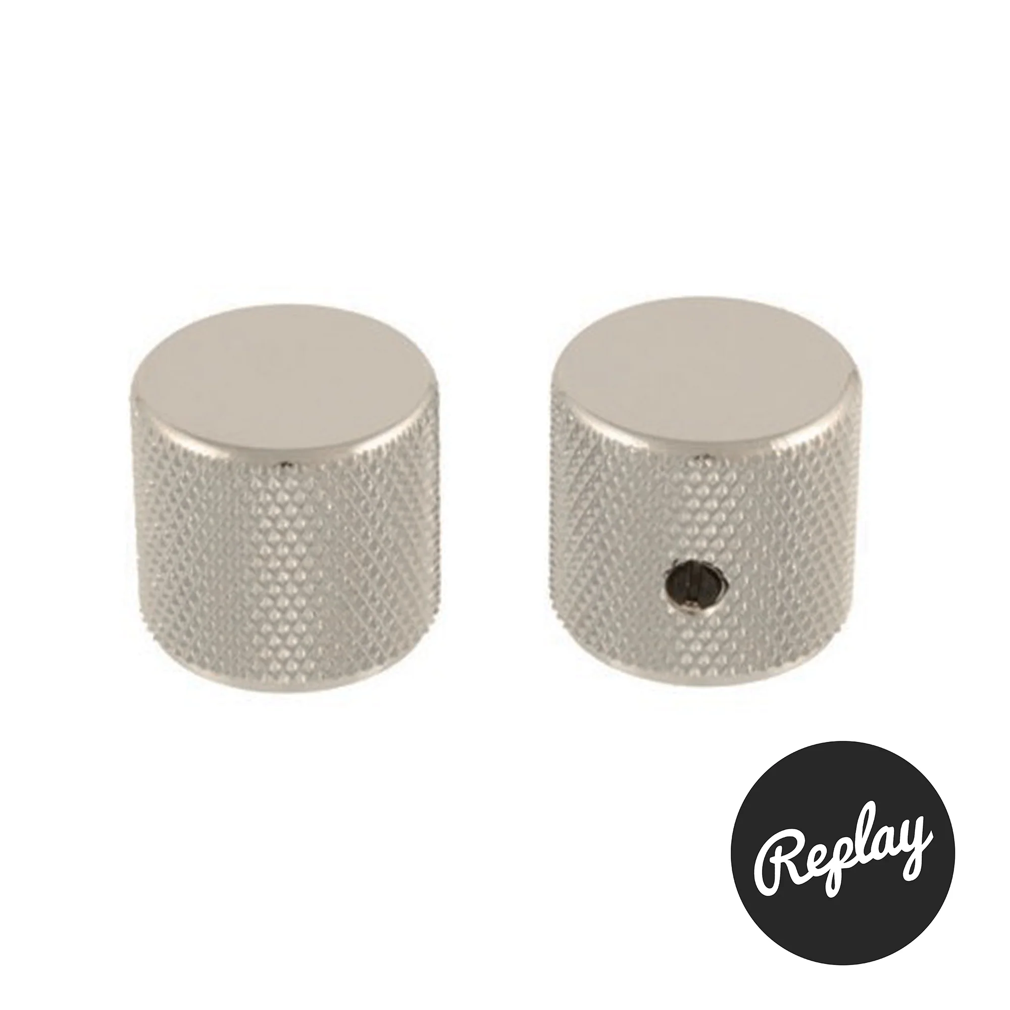 Allparts Flat-Top Solid-Shaft Barrel Knobs - Set of 2 - Image 3