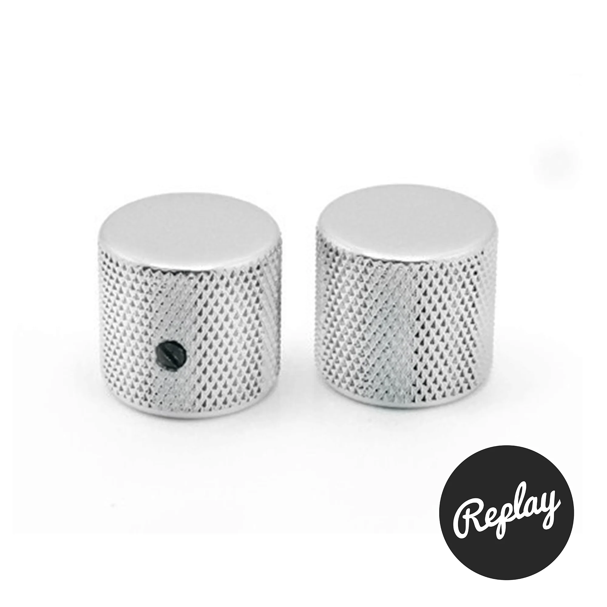 Allparts Flat-Top Solid-Shaft Barrel Knobs - Set of 2 - Image 4