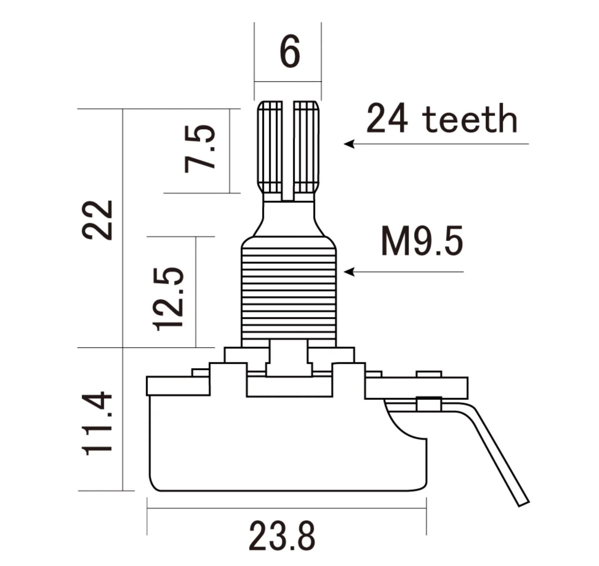 CTS Precision Audio Taper Pot (Split-Shaft) - Image 3