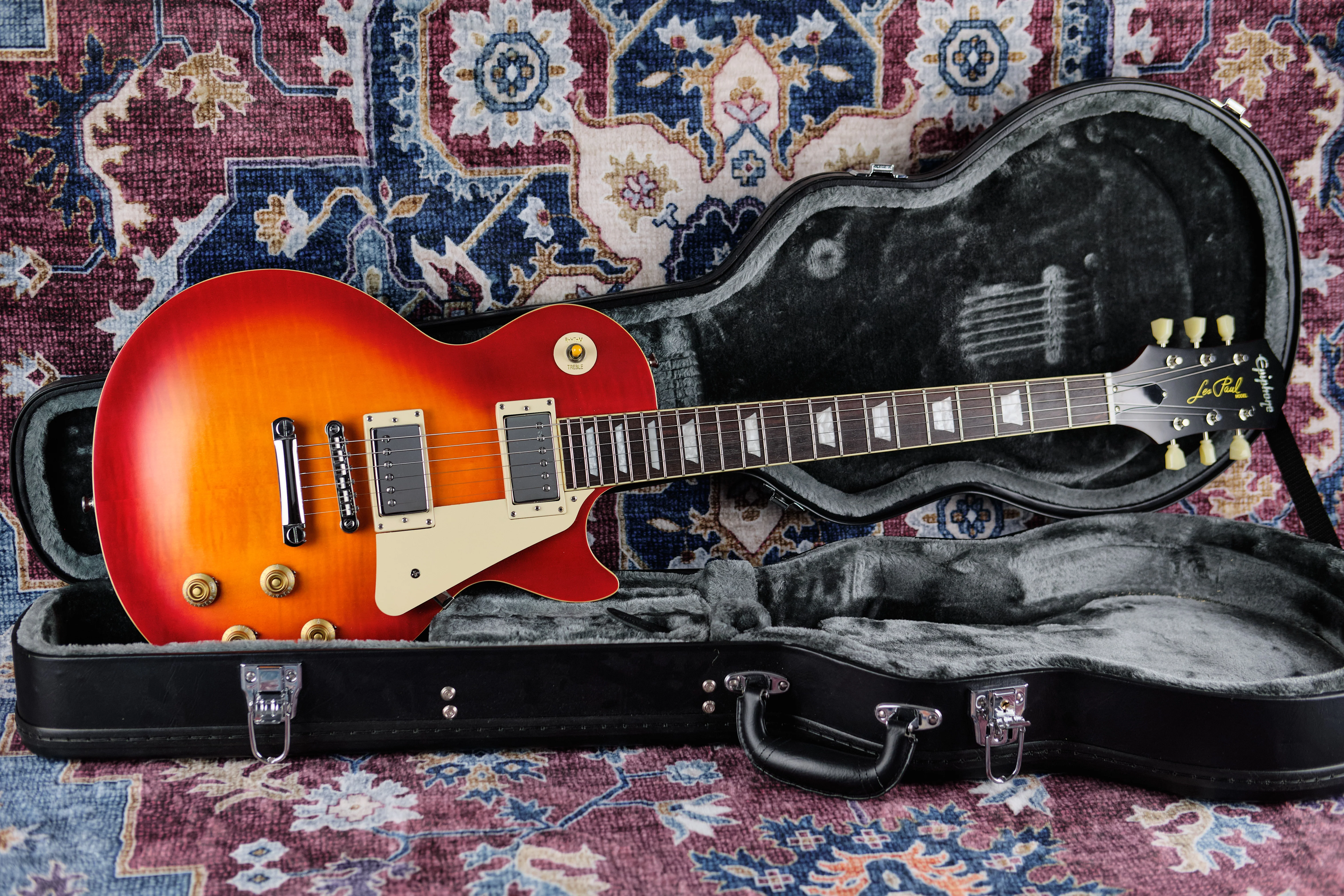 Epiphone 1959 Les Paul Standard Outfit Aged Dark Cherry Burst (Second-Hand) - Image 4